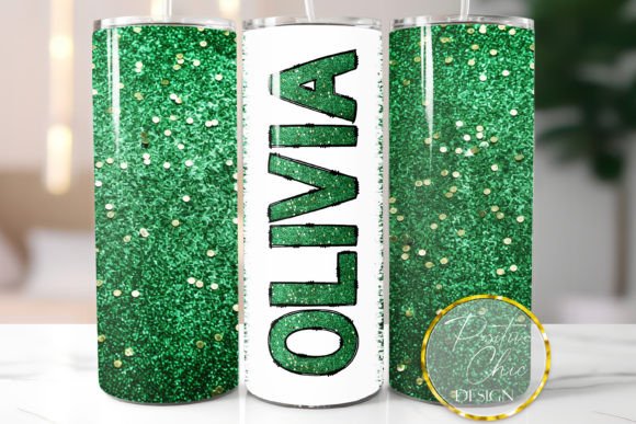 Green Glitter Tumbler PNG: Graphics & Illustrations