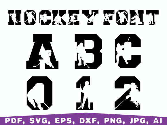Hockey Font SVG: Bold Graphics & Illustrations